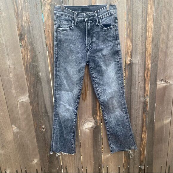 MOTHER The Insider High Rise Crop Step Fray Bootcut Jeans SZ24 wash: train stops - Picture 8 of 15